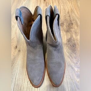 Tecovas Gray Suede Western Ankle Boots Size 6.5B Lucy Style